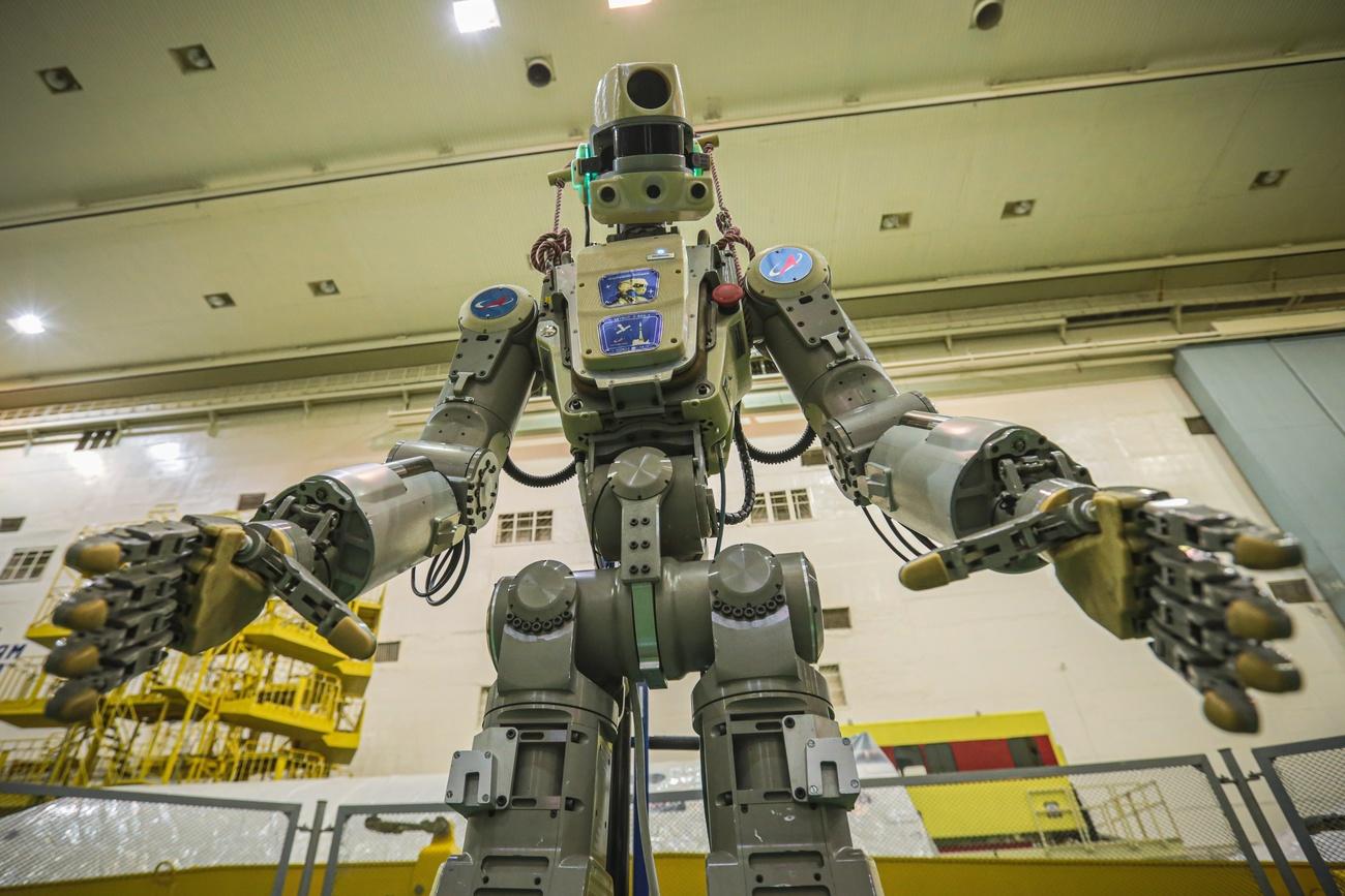 Le robot Fedor mesure 1,80 m et pèse 160 kg. [Keystone - Roscosmos Space Agency Press Service photo via AP]