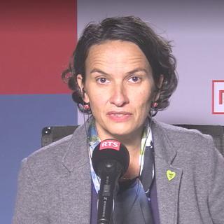 Céline Dessimoz, cheffe du groupe des Verts au Grand Conseil valaisan. [RTS]