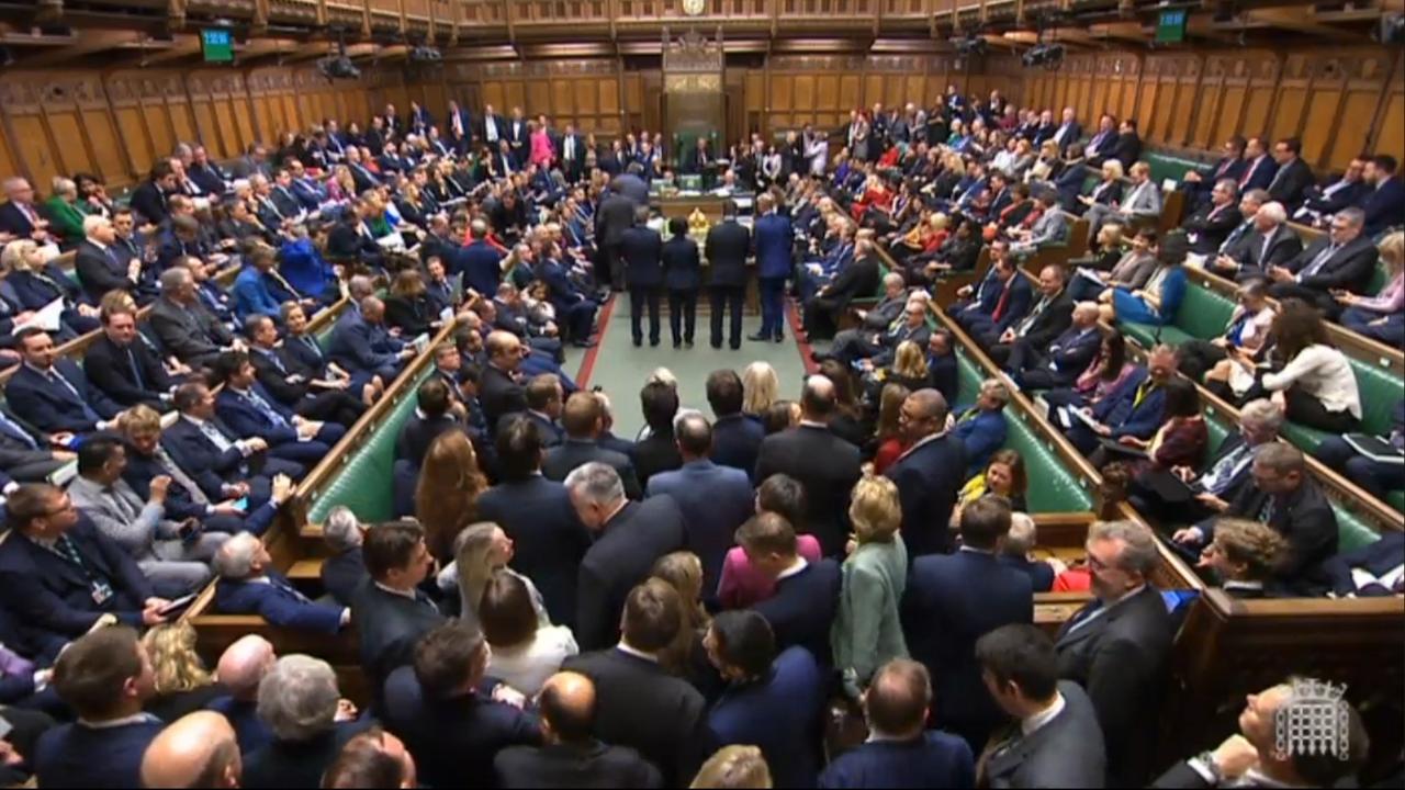 L'accord de Brexit de Boris Johnson a gagné un premier vote au Parlement britannique. [HO/AFP/PRU]