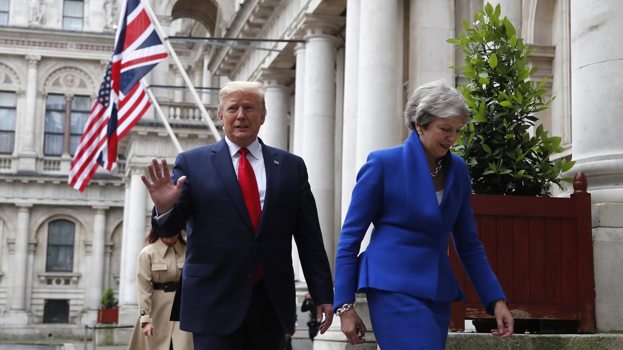 Donald Trump et Theresa May, le 4 juin 2019. [Keystone - Frank Augstein]