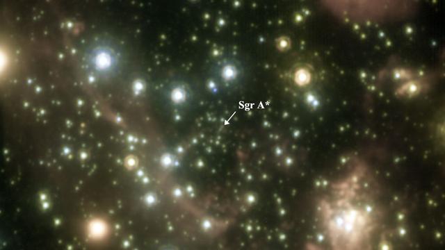 Le trou noir Sagittarius A* se trouve au centre de notre galaxie, la Voie Lactée. [Keck/UCLA - Galactic Center Group]