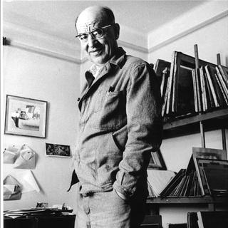 Jaques Berger dans son atelier pulliéran en 1972. [Musée d'art de Pully - Jacques Dominique Rouiller]