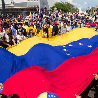 Une manifestation dans la ville de Maracaïbo au Venezuela. [EPA/Keystone - Henry Chirinos]