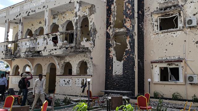 Le Medina Hotel à Kismayo avait l'habitude de recevoir des hommes d'affaires et des politiciens. [AFP/Stringer]