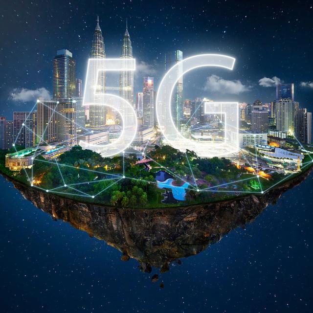 Une ville dominée par la 5G. [Depositphotos - jamesteohart]