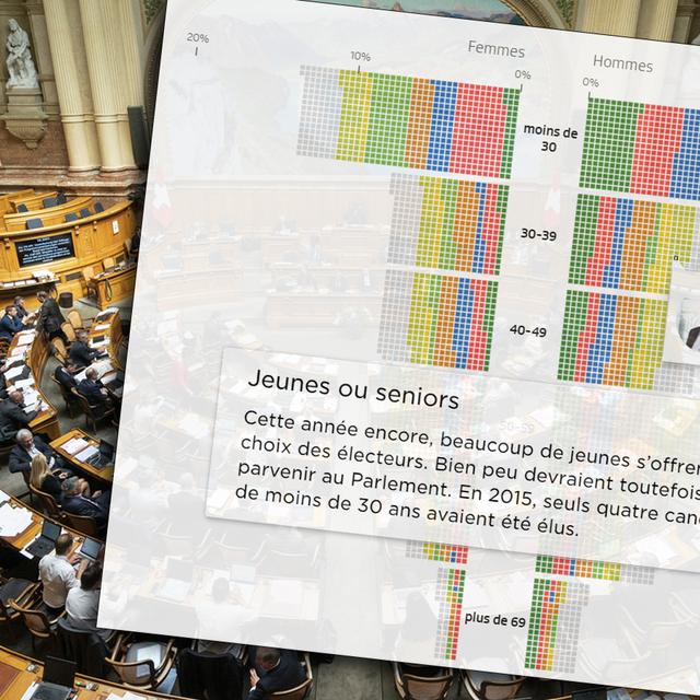 Les 4600 candidats au Parlement en un clin d'oeil. [Keystone]