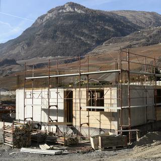 Un chantier en Valais (image prétexte). [Keystone - Laurent Gillieron]