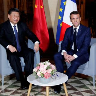 Emmanuel Macron avait reçu son homologue chinois en mars 2019. [EPA-Keystone - Jean-Paul Pelissier]