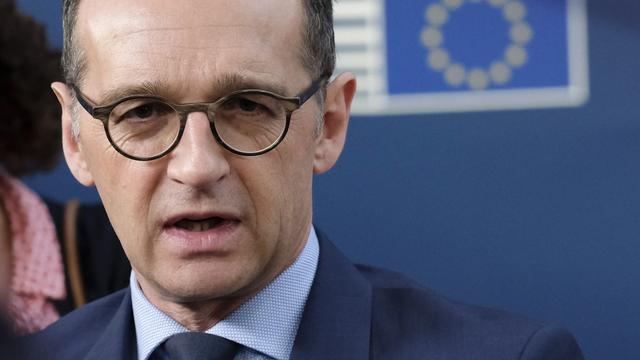 Le ministre allemand des Affaires étrangères Heiko Haas à Bruxelles, lundi 19.02.2018. [EPA/Keystone - Olivier Hoslet]