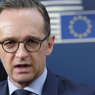 Le ministre allemand des Affaires étrangères Heiko Haas à Bruxelles, lundi 19.02.2018. [EPA/Keystone - Olivier Hoslet]