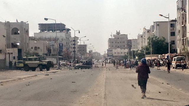 Des attentats secouent fréquemment le Yémen, comme ici le 1er août à Aden. [Keystone - AP Photo/Nariman El-Mofty]