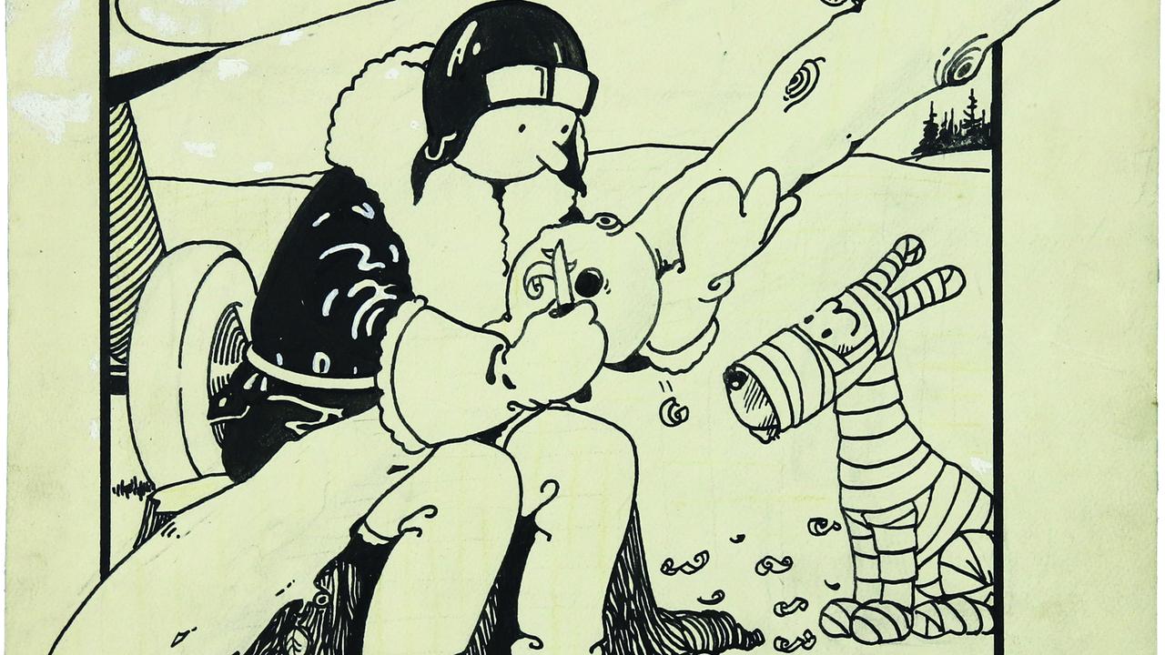 Illustration originale créée par Hergé pour la première couverture de Tintin. [AFP - HERITAGE AUCTIONS / HERGE-MOULINSART 2019]