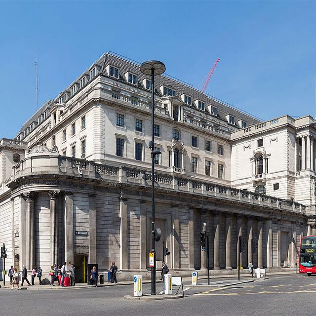 Bâtiment de la Banque d'Angleterre, Lombard Street, Londres. [Wikimedia - David Iliff]