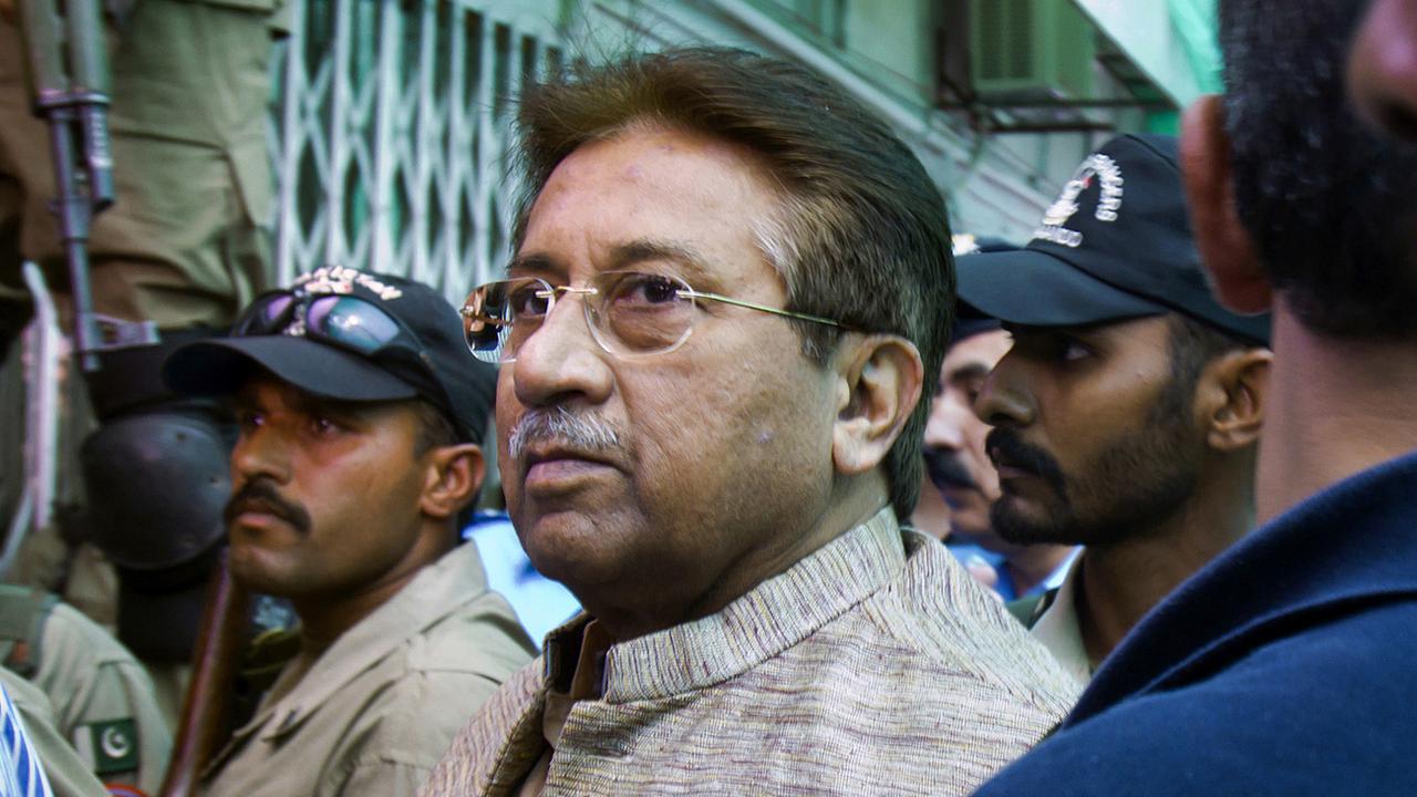 L'ancien président et général pakistanais Pervez Musharraf lors d'un procès à Islamabad. [AP Photo/Keystone - Anjum Naveed]