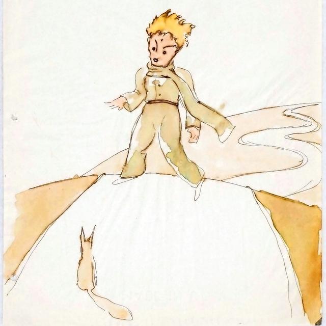 Les esquisses du Petit Prince et de ses personnages ont été tracées sur du papier épais de poste aérienne à l'encre de Chine et à l'aquarelle. [Fondation pour l'art, la culture et l'histoire de Winterthour - Antoine de Saint-Exupéry]