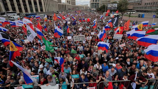 Manifestation à Moscou pour des élections locales libres et équitables, le 20 juillet 2019. [Reuters - Tatyana Makeyeva]