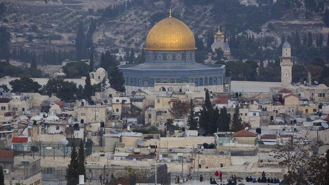 Vue de la vieille ville de Jérusalem, qui devrait être reconnue ce mercredi comme capitale d'Israël par Donald Trump. [Keystone - Oded Balilty]