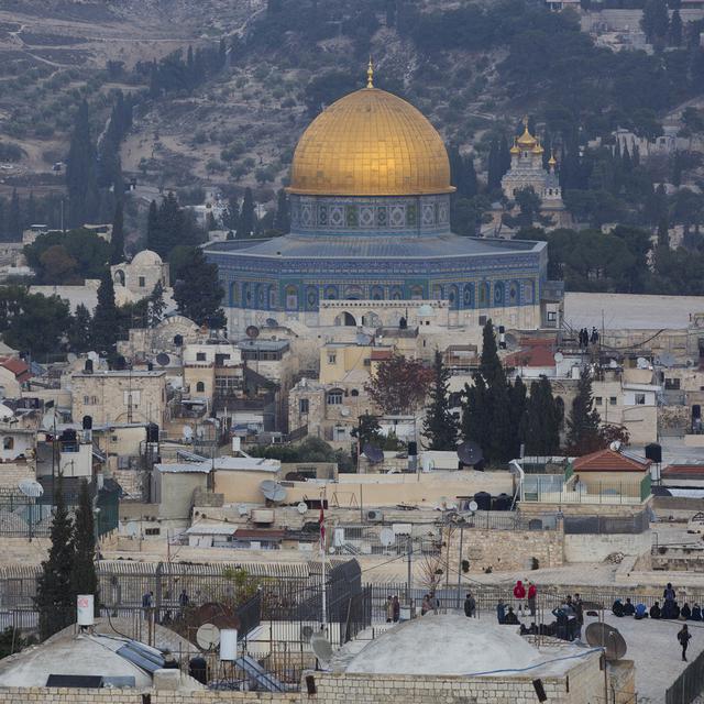 Vue de la vieille ville de Jérusalem, qui devrait être reconnue ce mercredi comme capitale d'Israël par Donald Trump. [Keystone - Oded Balilty]