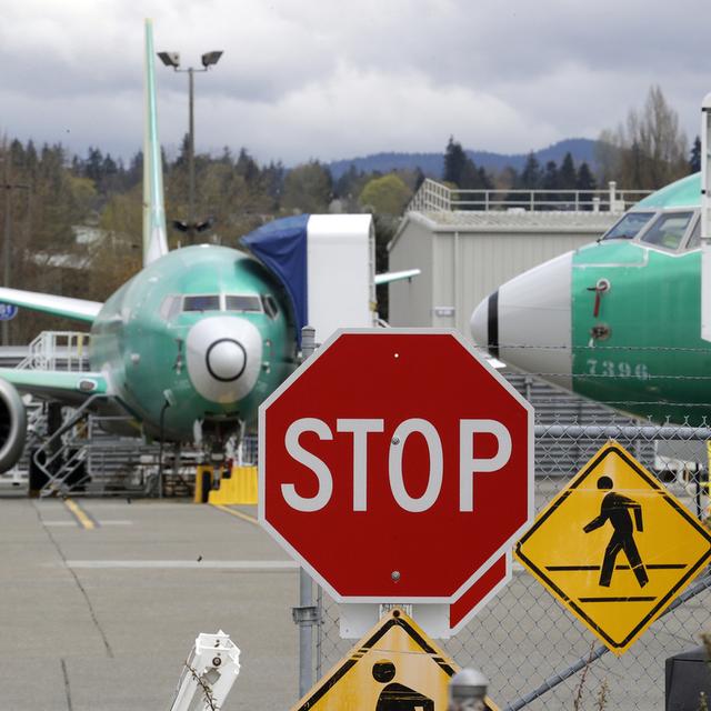 Des Boeing 737 MAX immobilisés sur un site de la compagnie américaine à Renton, dans l'Etat de Washington, le 8 avril 2019. [Keystone - AP Photo/Elaine Thompson]