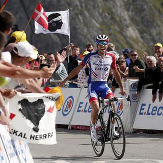 Le Français Thibaut Pinot vainqueur de la 14e étape du Tour de France. [Keystone - EPA/Yoann Valat]