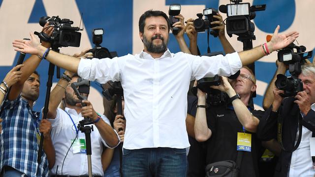 Matteo Salvini a réuni ses partisans à Pontida, en Italie. [Reuters - Flavio Lo Scalzo]