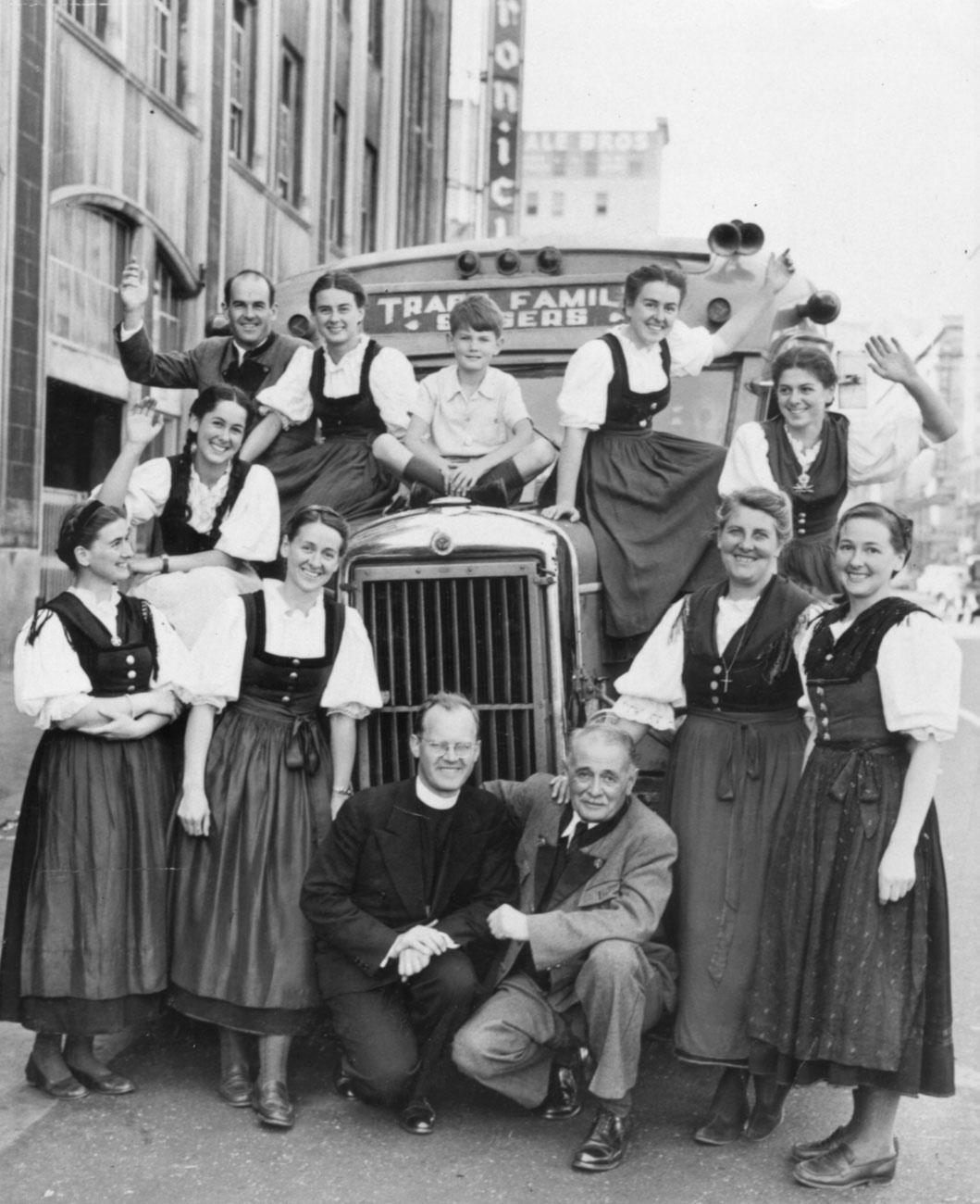 La vraie famille Trapp qui a inspiré le film "La Mélodie du bonheur". Ici en 1946. [Courtesy Lindstrom Literary Management / Keystone]