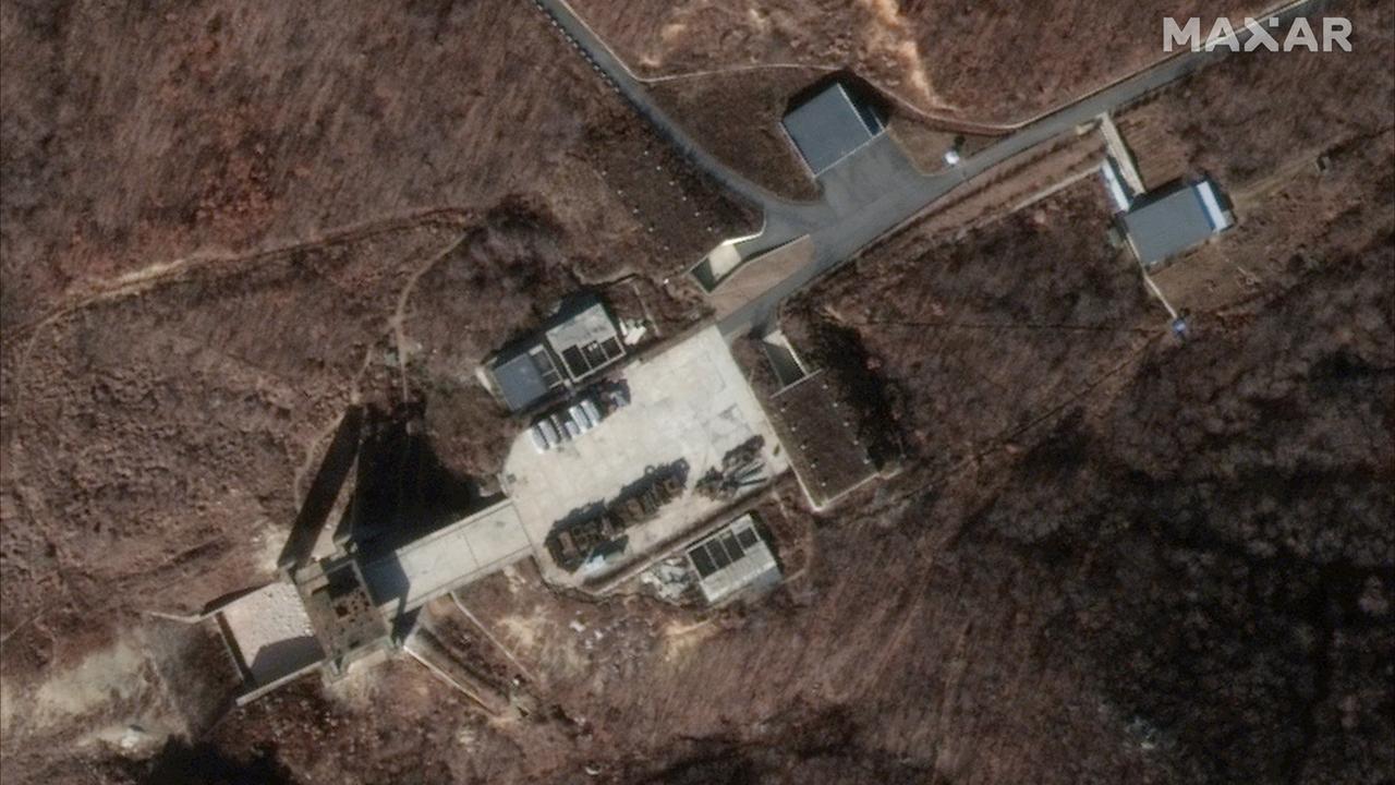 Des images satellites montrent le site de lancement de fusées de la Corée du Nord. [Keystone - DigitalGlobe via AP]