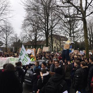 Manifestation pour le climat à Lausanne le 15 mars 2018. [RTS - Sarah Clément]