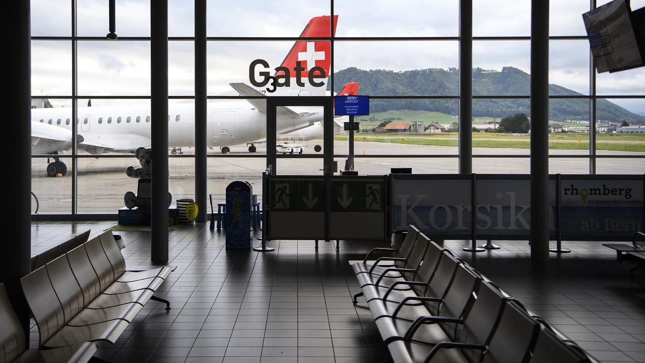 L'aéroport bernois a perdu son principal client avec la faillite de Skywork en 2018. [Keystone - Anthony Anex]