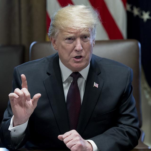 Donald Trump photographié le 23 janvier 2019 lors d'une réunion à la Maison Blanche. [Keystone - EPA/MICHAEL REYNOLDS]