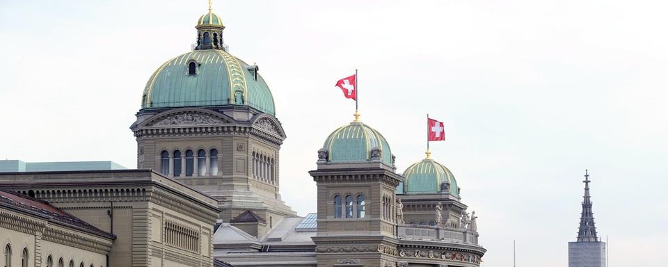 Le palais fédéral, à Berne. [Keystone - Lukas Lehmann]