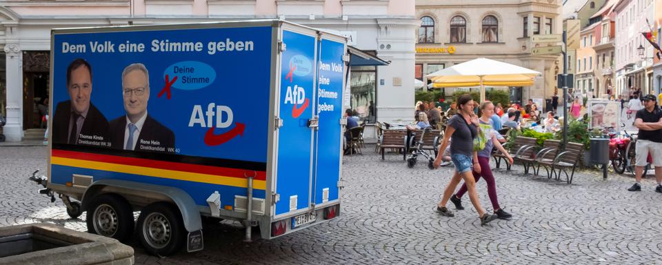 Les sondages prévoient un nouveau succès électoral pour le parti anti-migrants "Alternative pour l'Allemagne" aux scrutins du 1er septembre, en Saxe et dans le Brandebourg voisin. [REUTERS - Matthias Rietschel]