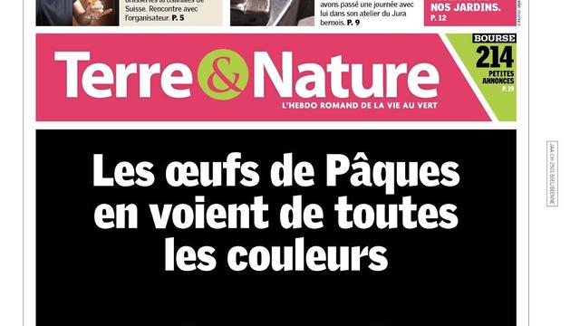 La Couverture du "Terre & Nature" du 18 avril 2019. [terrenature.ch - DR]