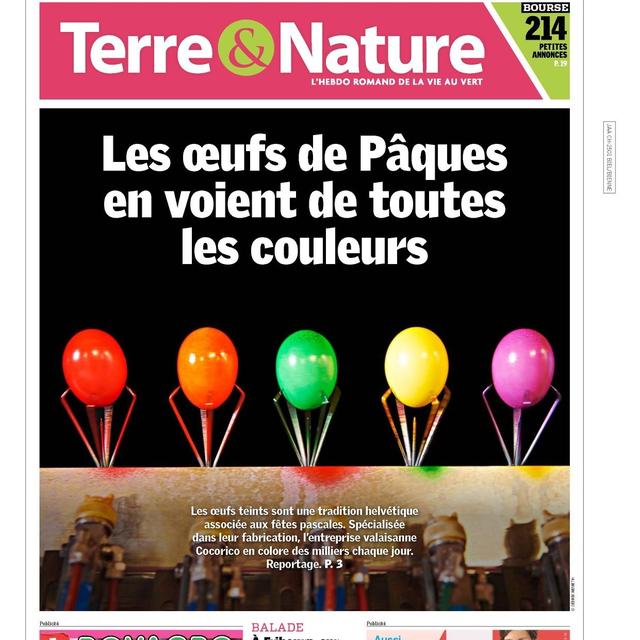 La Couverture du "Terre & Nature" du 18 avril 2019. [terrenature.ch - DR]