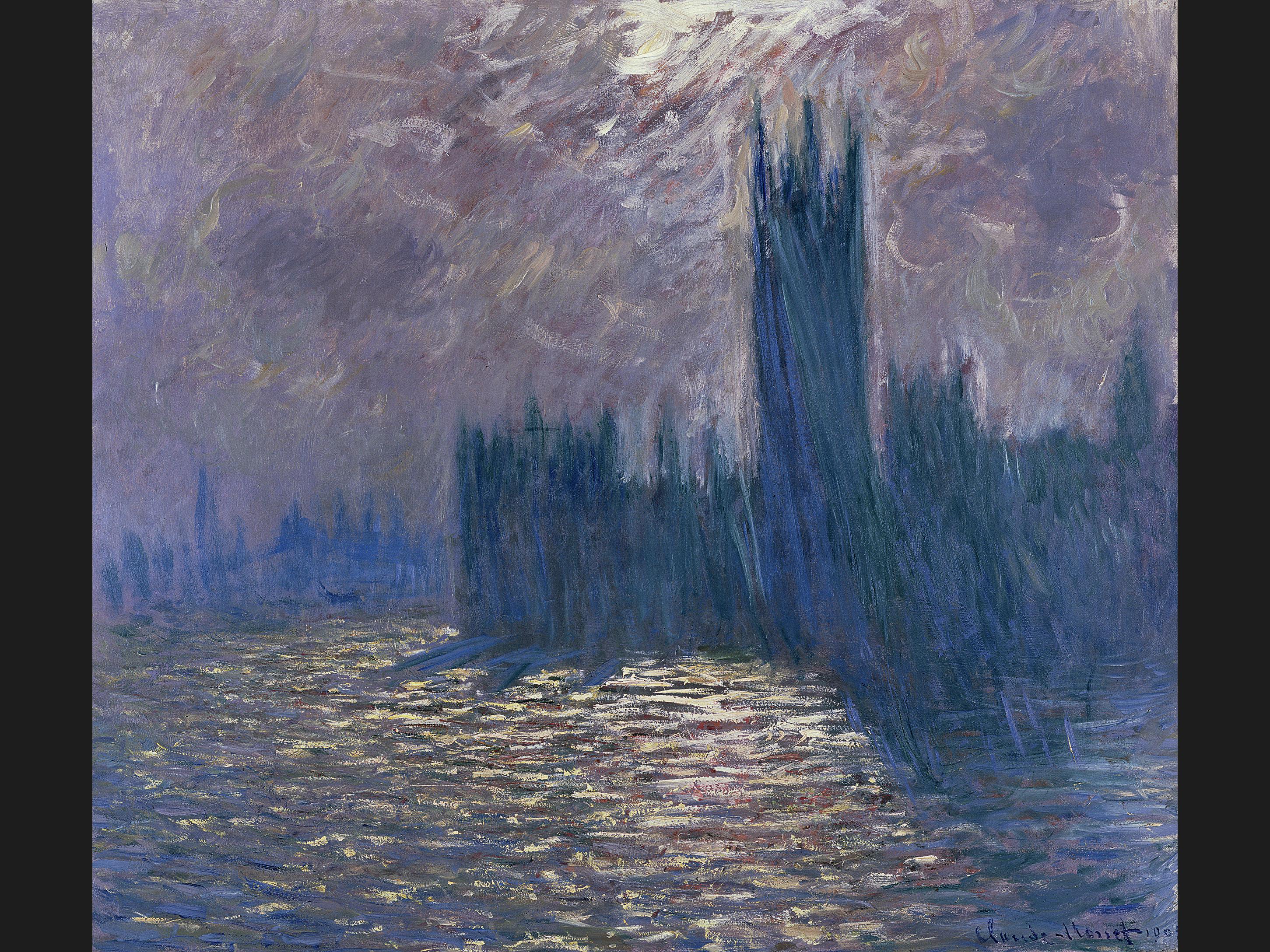 "Londres, le Parlement, reflets sur la Tamise", 1905. Huile de Claude Monet. [Musée Marmottan Monet, Paris, France / Bridgeman Images/]