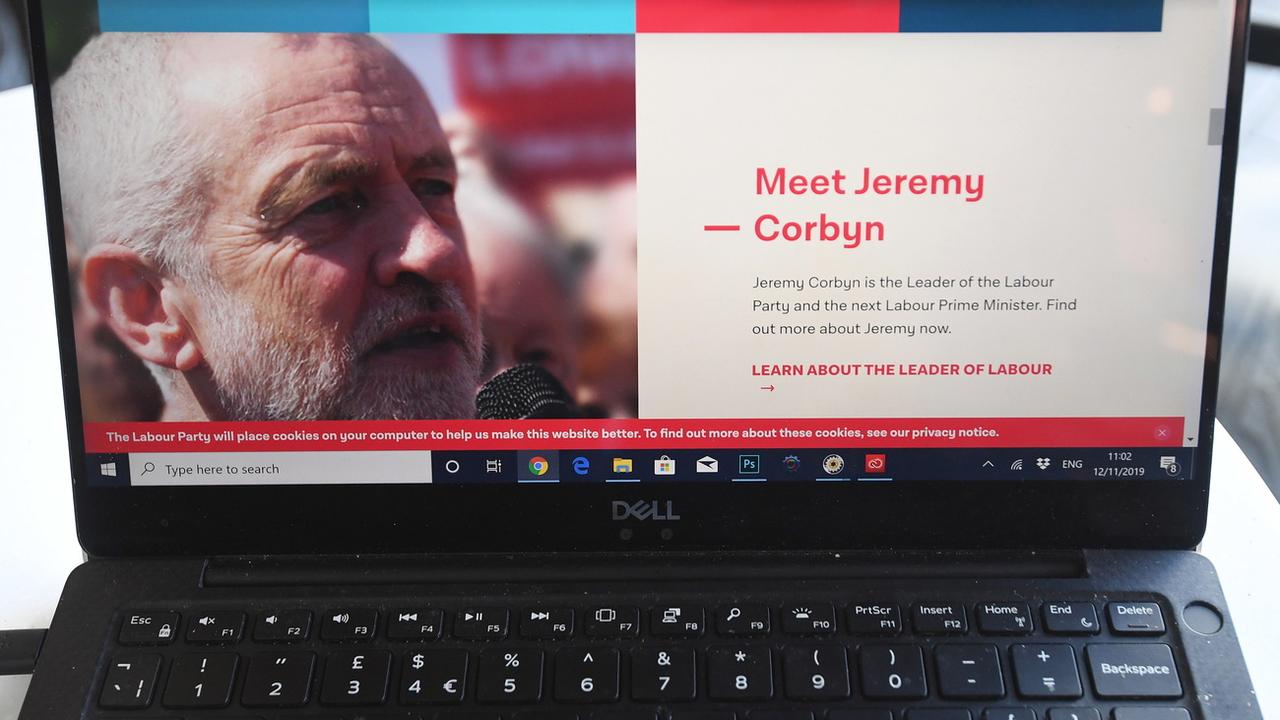 La page d'accueil du site du Labour. [Keystone - EPA/Facundo Arrizabalaga]