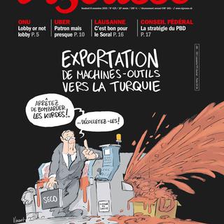 La une du magazine Vigousse concernant les exportations de machines-outils vers la Turquie. [Vigousse - DR]