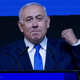 Benjamin Netanyahu, mis en examen pour corruption. [Keystone - Jim Hollander]