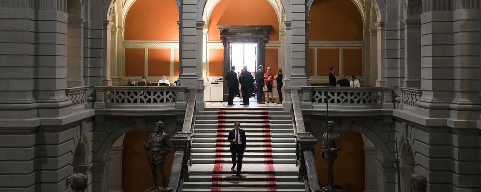 Vue du hall d'entrée du Palais fédéral. [Keystone - Peter Klaunzer]