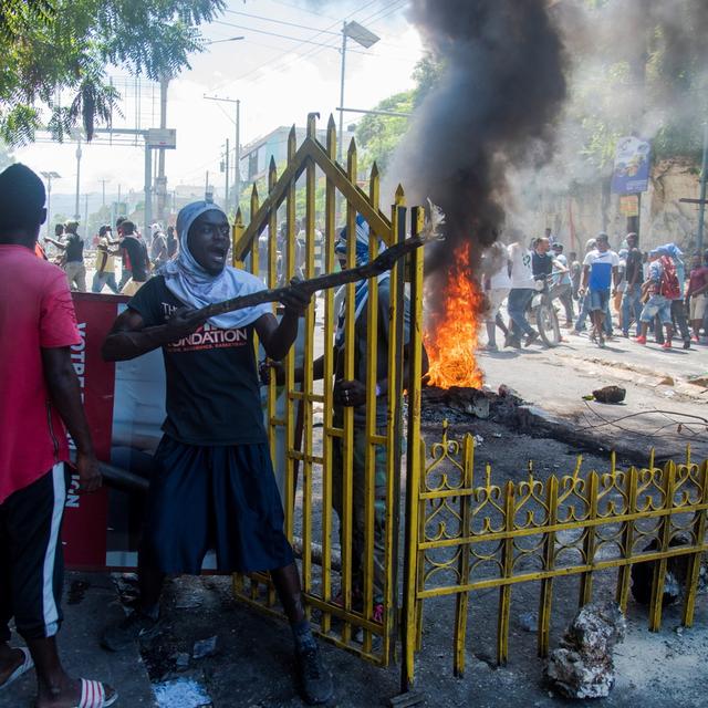 Nouvelles émeutes en Haïti contre le président Jovenel Moïse. [Keystone - Jean-Marc Hervé Abelard]
