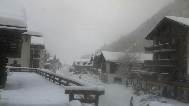 Une vue du village de Zinal (VS) dimanche matin. [valdanniviers.ch]