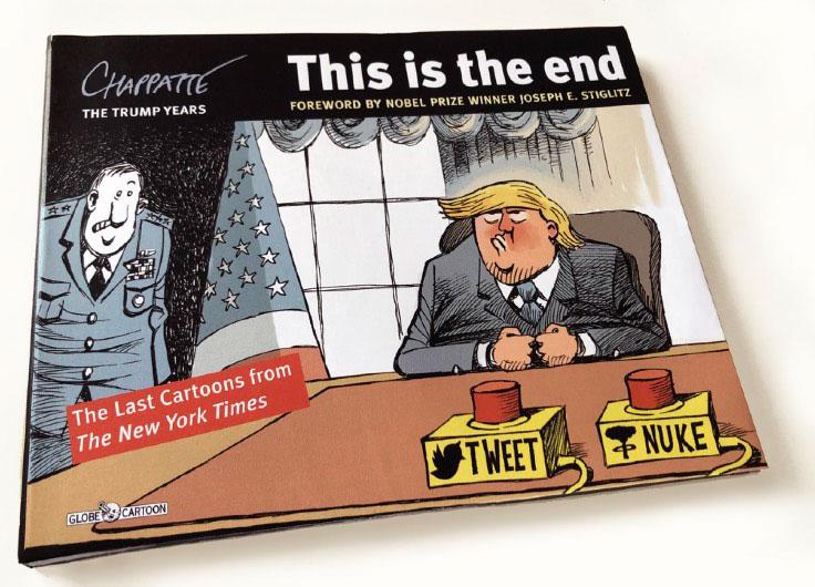 La couverture du recueil de dessins de Chappatte "This is the end". [Globe Cartoon]