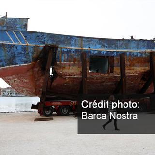 La "Barca Nostra" de Christoph Büchel fait polémique à la Biennale d'art de Venise. [AP-Keystone - Antonio Calanni]