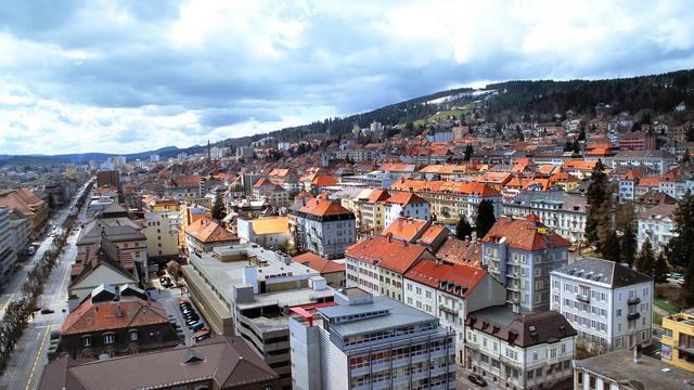 La Chaux-de-Fonds, dans le canton de Neuchâtel, quatrième ville romande derrière Genève, Lausanne et Fribourg. [KEYSTONE - YOSHIKO KUSANO]