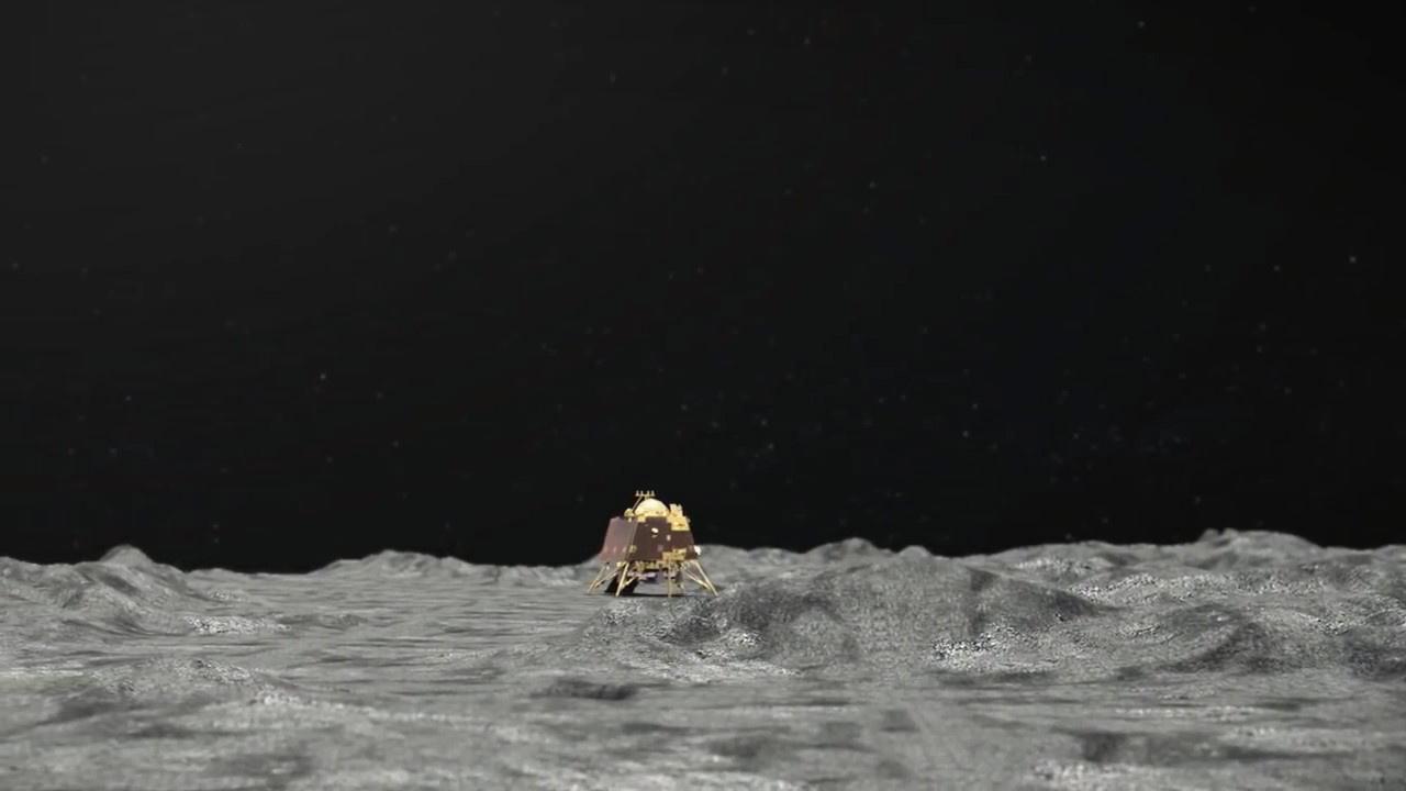 Illustration artistique de la sonde lunaire indienne Vikram. [EPA - ISRO]