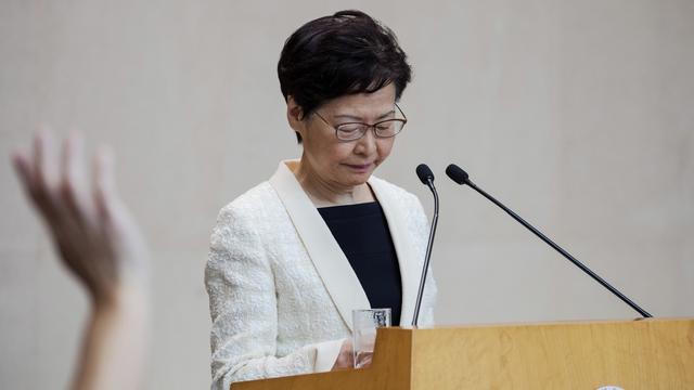 Carrie lam, lors de sa conférence de presse de ce mardi 3 septembre 2019 à Hong Kong. [EPA - JEROME FAVRE]