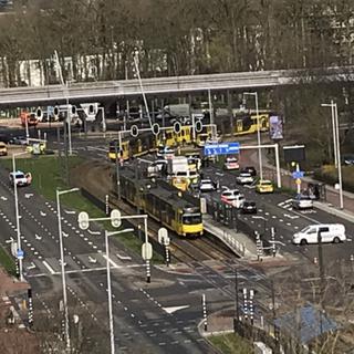 La fusillade a eu lieu dans un tramway de la ville d'Utrecht. [Keystone - Lilian Bruigom via AP]
