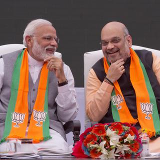 Le Premier ministre indien Narendra Modi et le ministre de l'intérieur Amit Shah. [AP/Keystone - Manish Swarup]