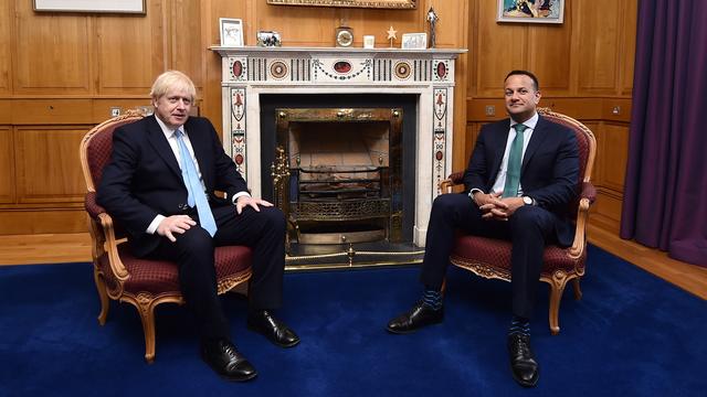 Le Premier ministre britannique Boris Johnson et son homologue irlandais Leo Varadkar à Dublin le 09 septembre 2019. [EPA/ Keystone - Charles McQuillan]