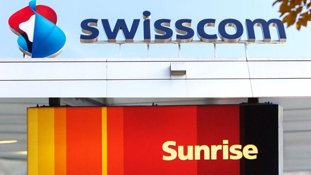 Avec le rachat d'UPC cablecom, Sunrise pourrait sérieusement concurrencer Swisscom. [Keystone - Steffen Schmidt - Gaetan Bally]